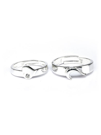 His  Her Heart Sterling Silver Couple Rings