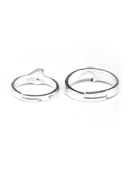 His  Her Heart Sterling Silver Couple Rings