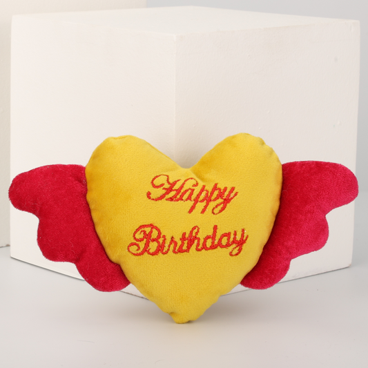 Skatrs Birthday Heart Plush Toy for Dogs and Cats