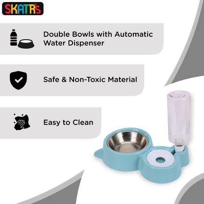 Skatrs Automatic Water Dispenser and Food Bowl for Dogs and Cats