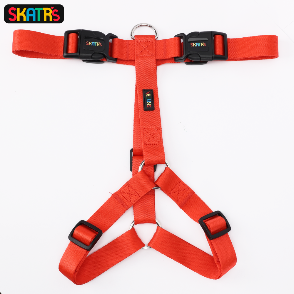 Skatrs Premium H Harness for Dogs Coral Red