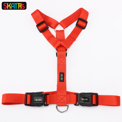 Skatrs Premium H Harness for Dogs Coral Red