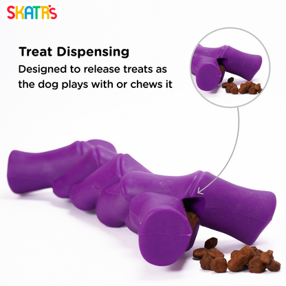 Skatrs Rubber Twisted Bone Toy for Dogs Purple