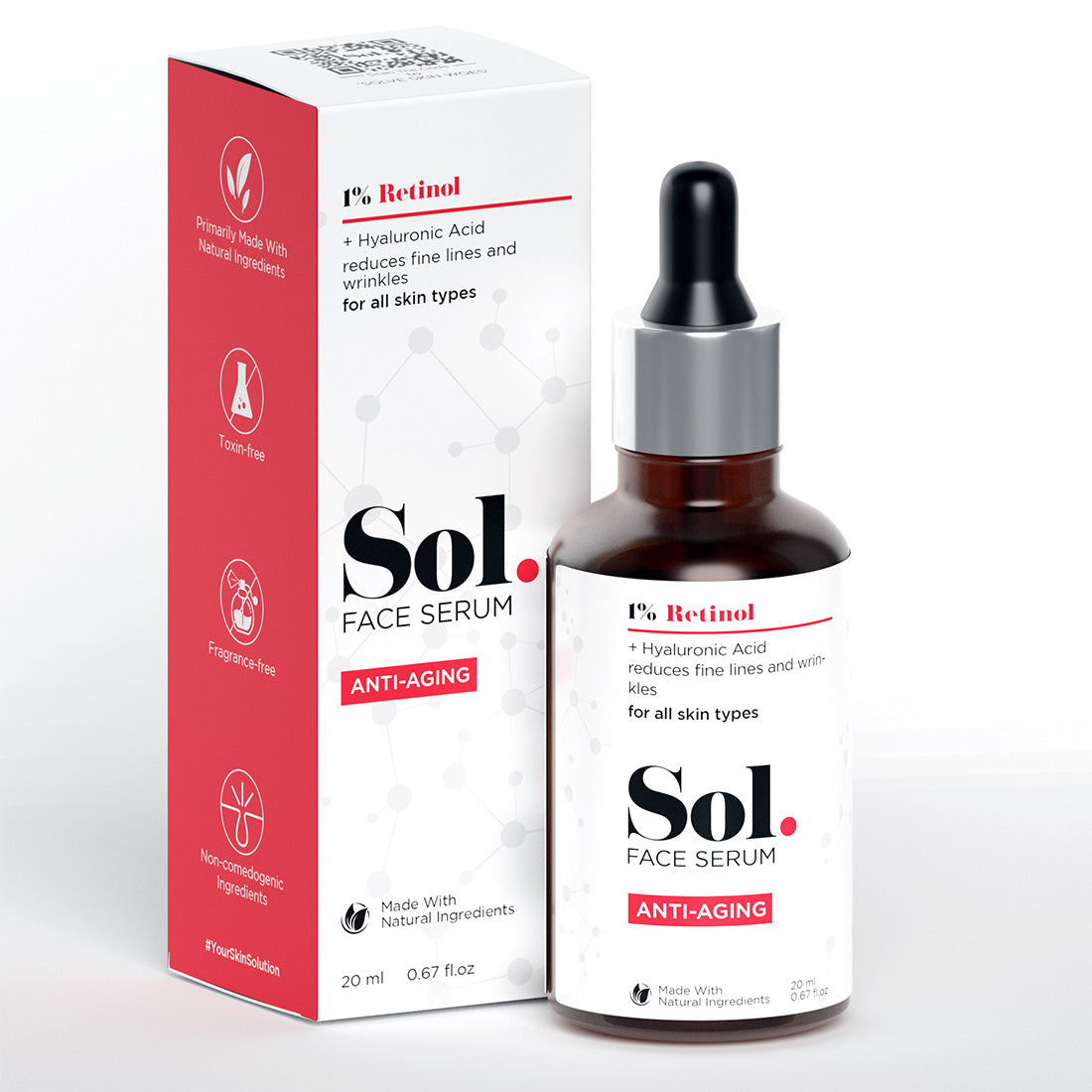 Sol. 1 Retinol Anti-Aging Face Serum  Hyaluronic Acid Base