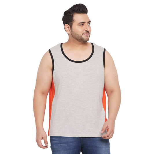 Men Plus Size Sand Colorblock Innerwear Vest