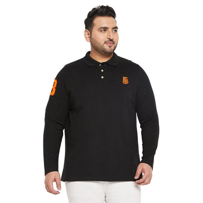 Men Plus Size Scalar Solid Polo Tshirt