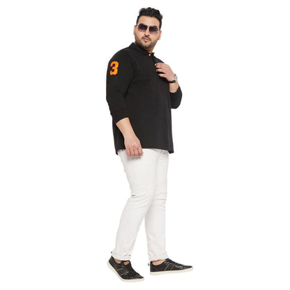 Men Plus Size Scalar Solid Polo Tshirt