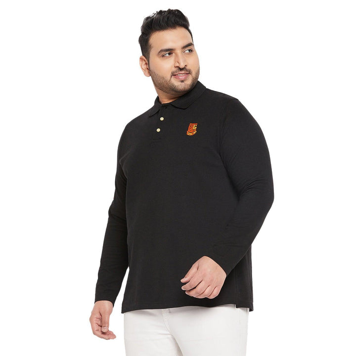 Men Plus Size Scalar Solid Polo Tshirt