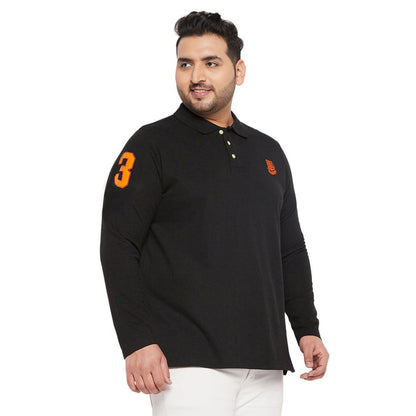 Men Plus Size Scalar Solid Polo Tshirt