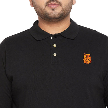 Men Plus Size Scalar Solid Polo Tshirt