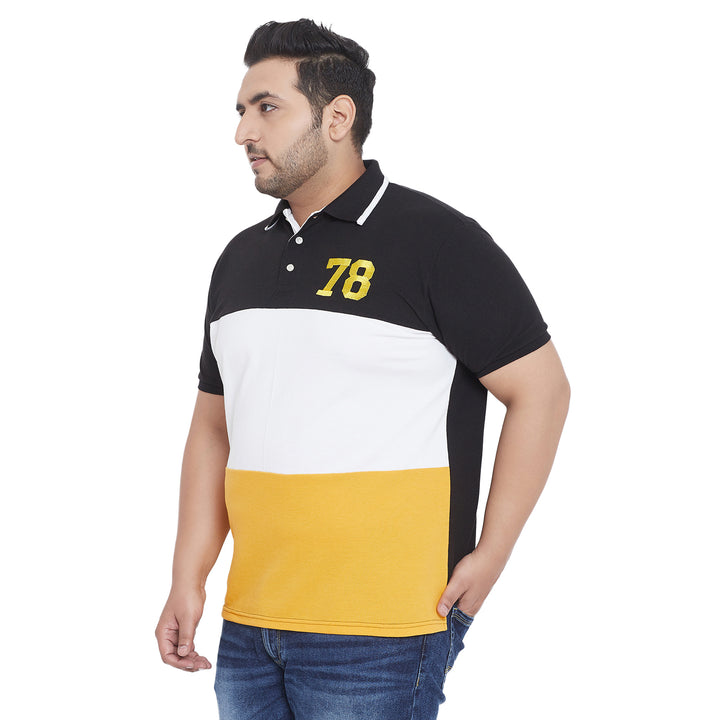 Men Plus Size Scarlet Colorblock Polo Tshirt