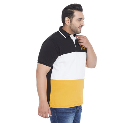 Men Plus Size Scarlet Colorblock Polo Tshirt