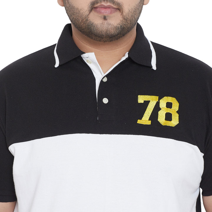 Men Plus Size Scarlet Colorblock Polo Tshirt