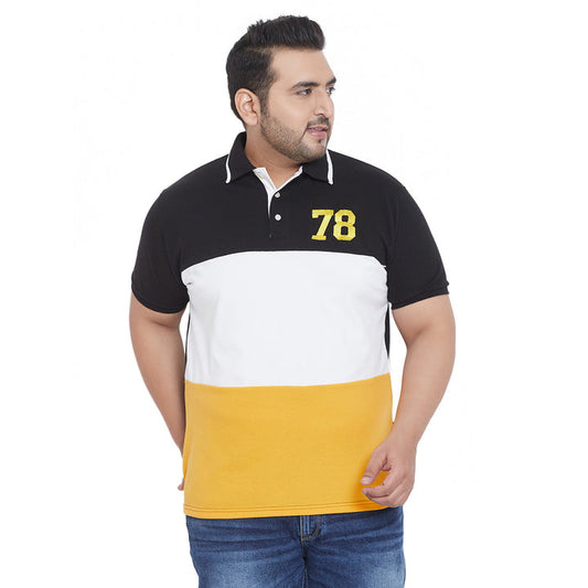 Men Plus Size Scarlet Colorblock Polo Tshirt