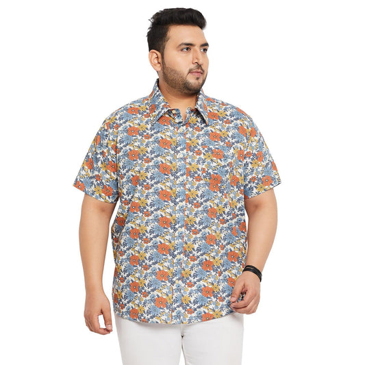 Men Plus Size Senam Printed Shirt