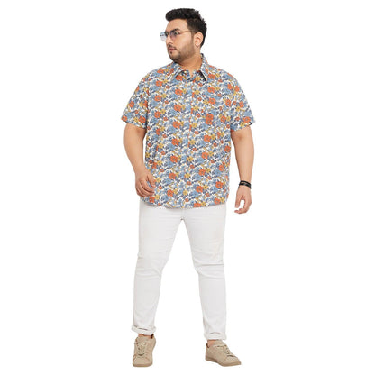 Men Plus Size Senam Printed Shirt