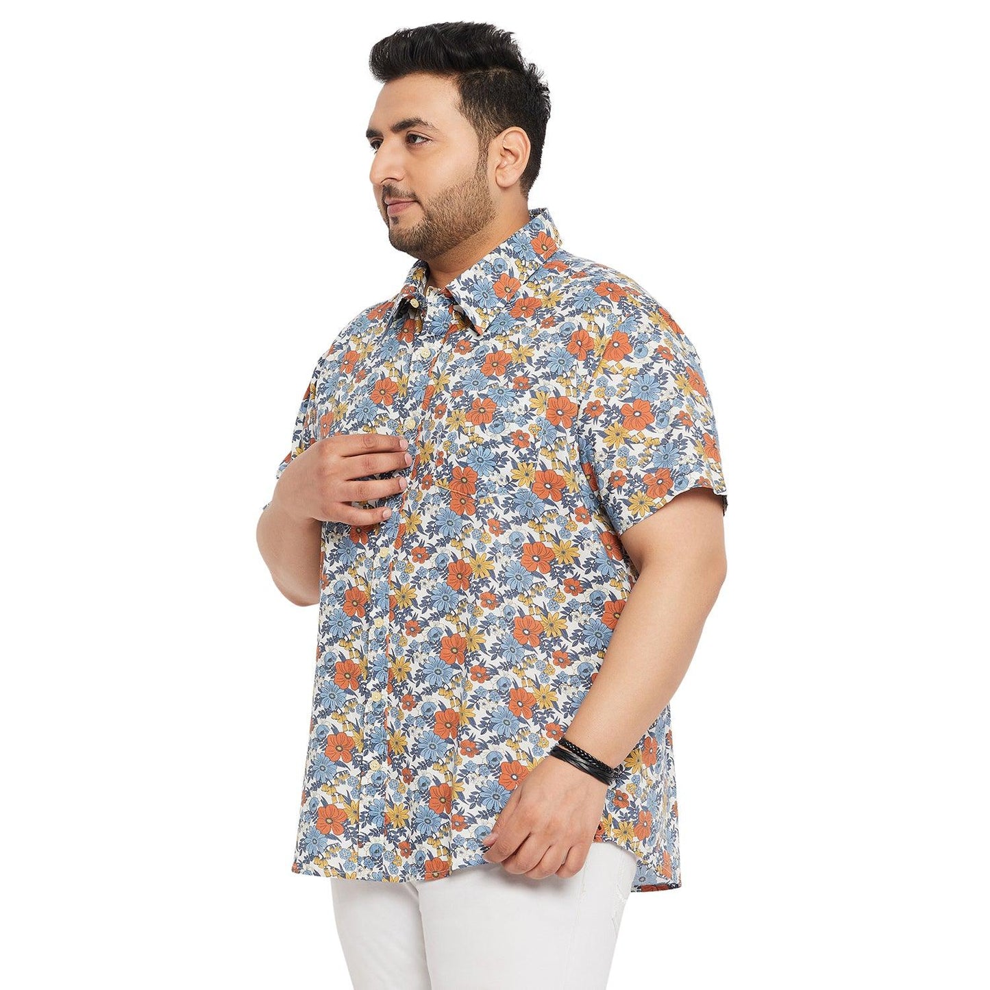 Men Plus Size Senam Printed Shirt