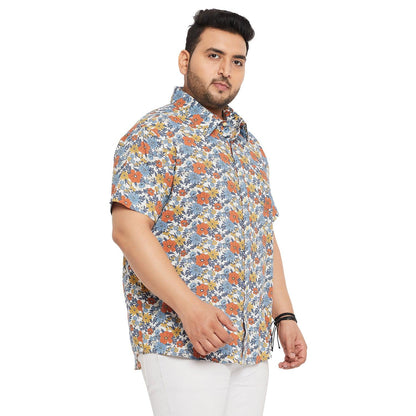 Men Plus Size Senam Printed Shirt