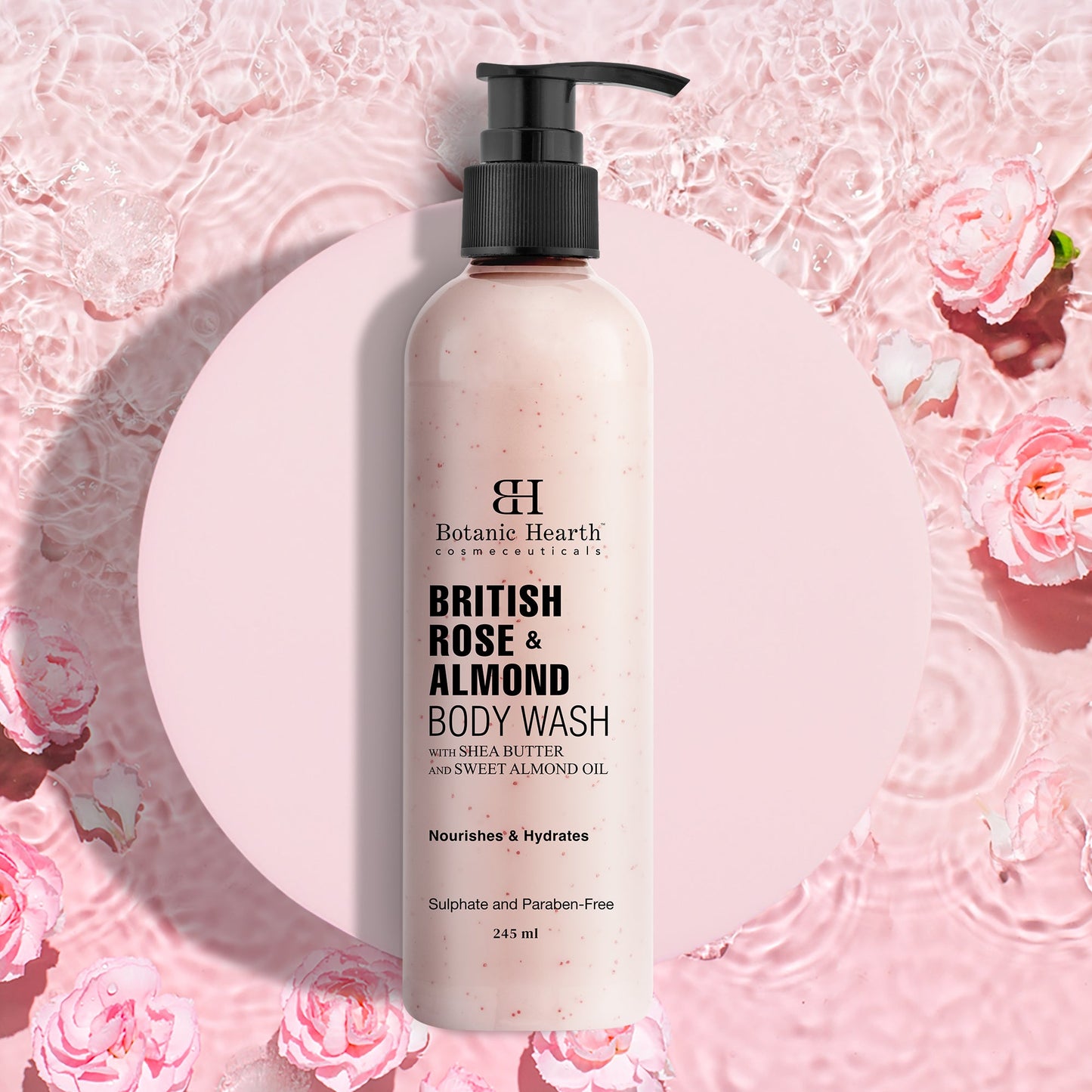 British Rose  Almond Body Wash 245ml