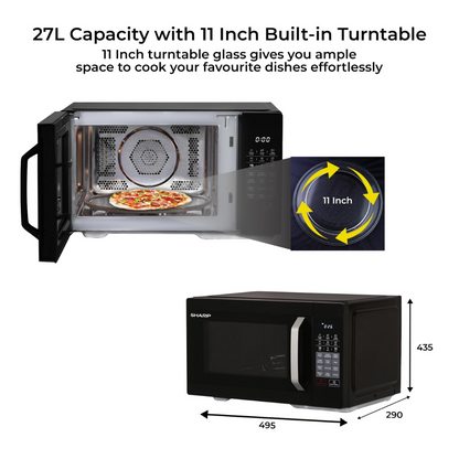 SHARP 27L R-827KN-K Convection Microwave Oven