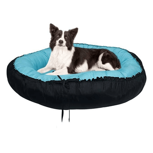 Hiputee Waterproof Reversible Scratch Resistant Washable 2 in 1 Bed Cushion for Dogs and Cats Sky Blue Black