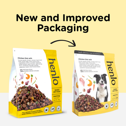 Henlo Chicken  Vegetable Baked Dry Food for Adult Dogs  100 human grade ingredients