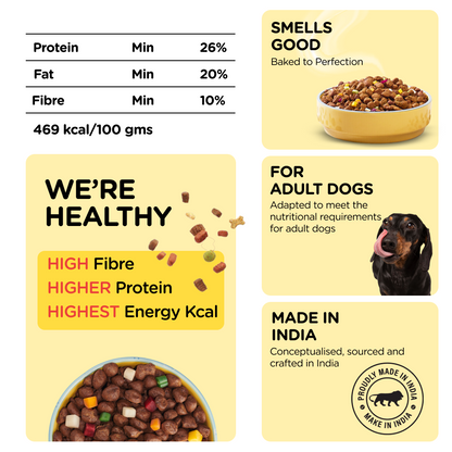 Henlo Chicken  Vegetable Baked Dry Food for Adult Dogs  100 human grade ingredients