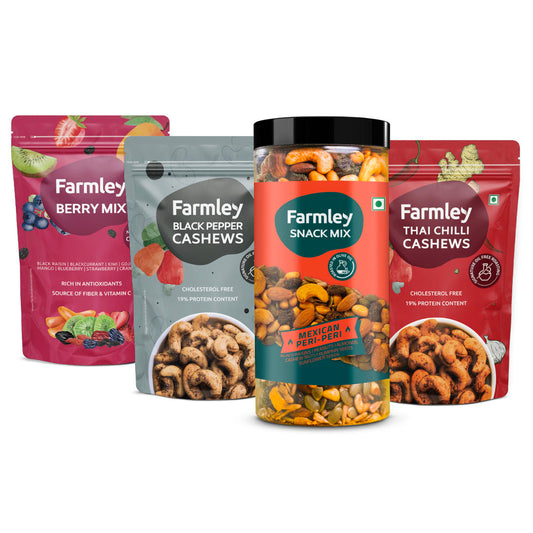 Combo - Peri - Peri Party Mix405 g  Thai Chilli Cashews200 g  Black Pepper Cashews200 g  Berry Mix200 g