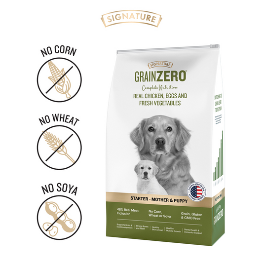 Signature Grain Zero Real Chicken Egg and Vegetables Mother and Puppy Starter Dog Dry Food