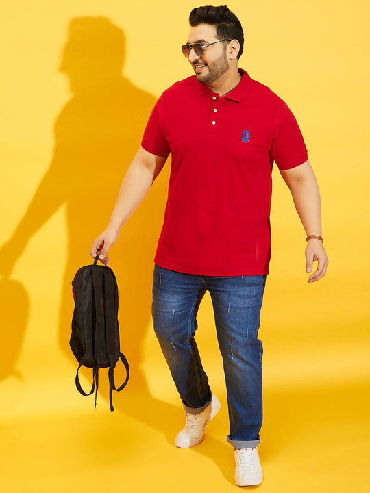 Men Plus Size Tim-R Solid Polo Tshirt