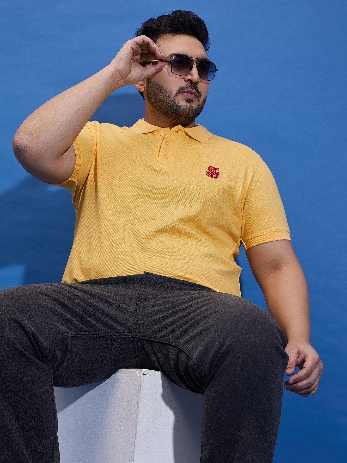 Men Plus Size Tim-Y Solid Polo Tshirt