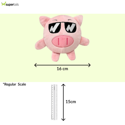 Talking Dog Club Pop A Pig Bouncy Plush Toy for Dogs Pink