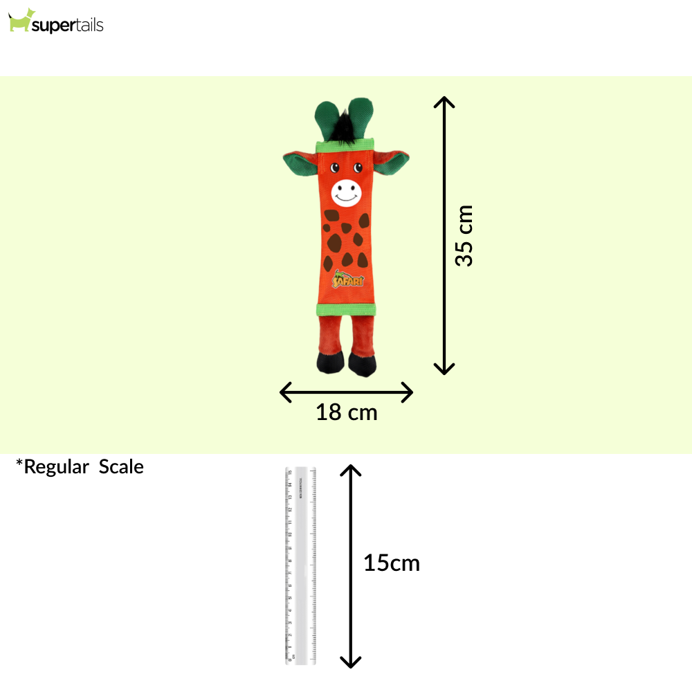 Talking Dog Club Tough Giraffe Squeaky Plush Toy for Dogs Orange