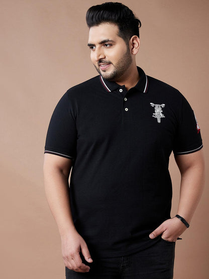 Men Plus Size Tappet Solid Polo Tshirt