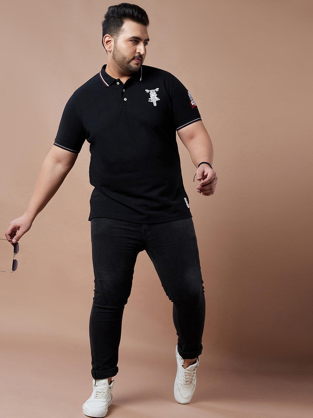 Men Plus Size Tappet Solid Polo Tshirt