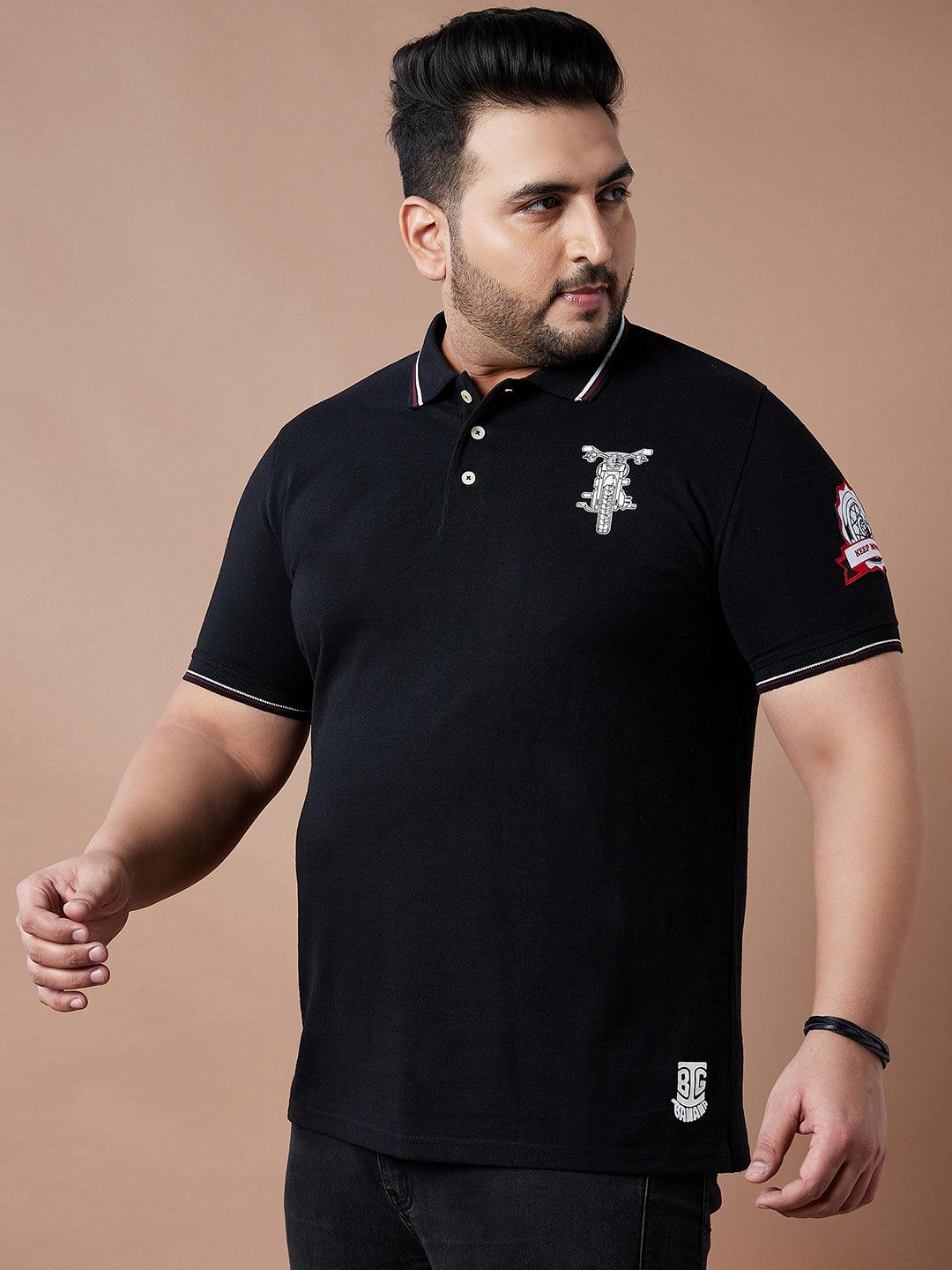 Men Plus Size Tappet Solid Polo Tshirt