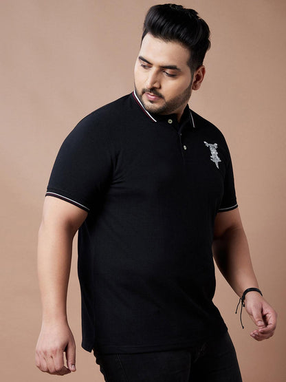 Men Plus Size Tappet Solid Polo Tshirt