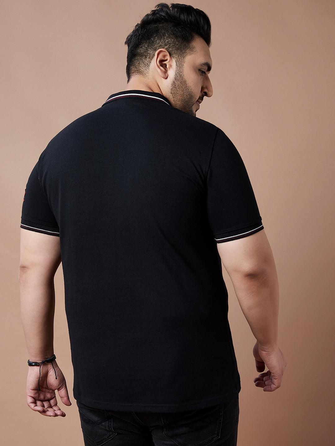 Men Plus Size Tappet Solid Polo Tshirt