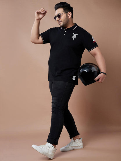 Men Plus Size Tappet Solid Polo Tshirt