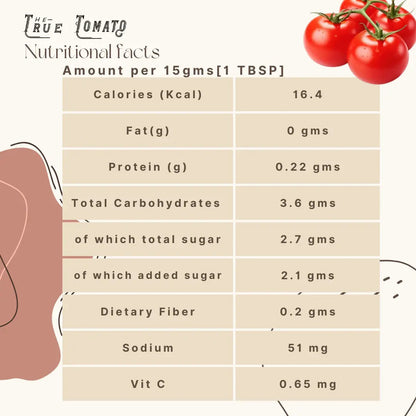 The True Tomato No Preservative Ketchup 220g