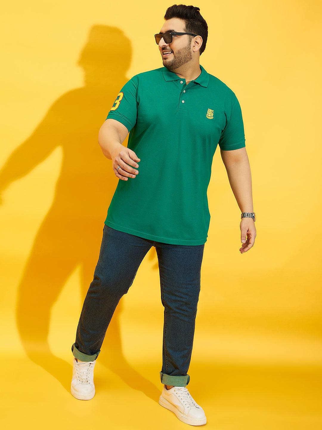 Men Plus Size TIM-SG Solid Polo Tshirt