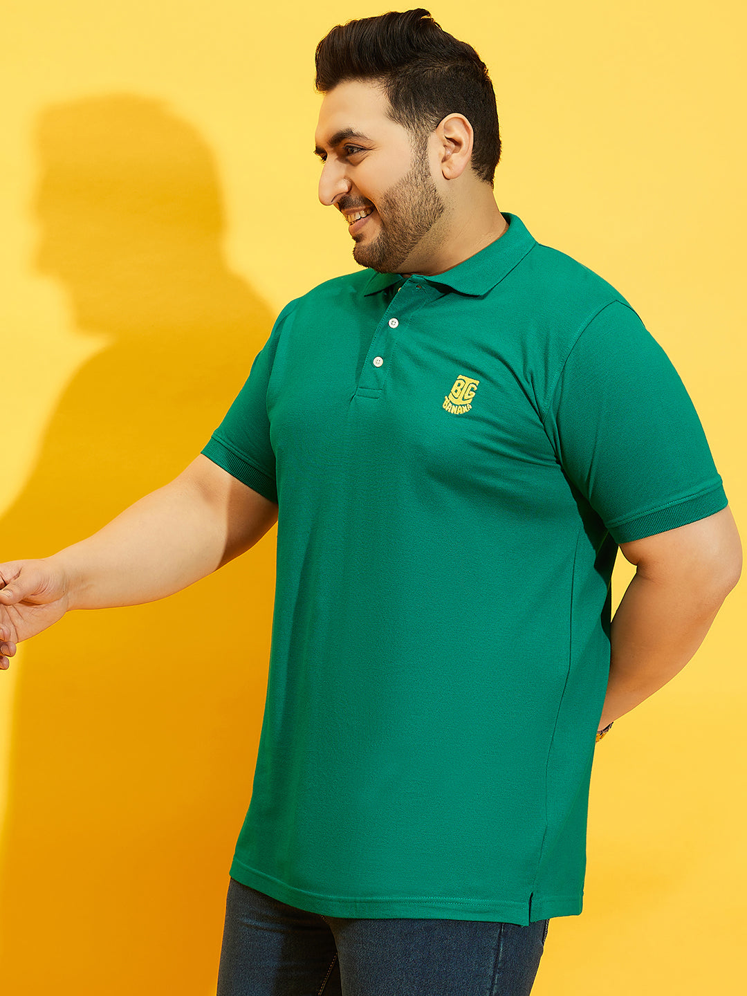 Men Plus Size TIM-SG Solid Polo Tshirt