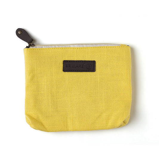 Womens Cosmetic Yellow Pouch Light Weight