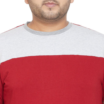 Men Plus Size Troop Colorblock Round Neck Tshirt