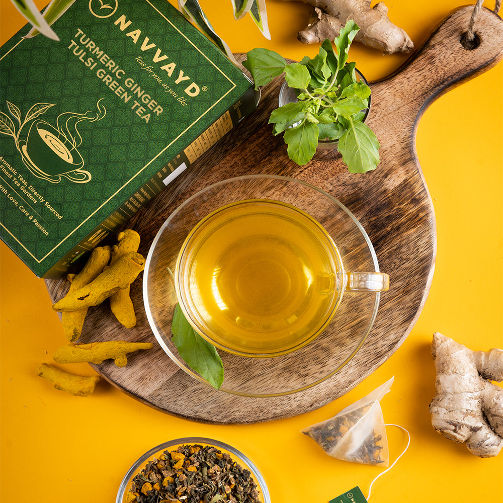 Turmeric Ginger Tulsi Green Tea