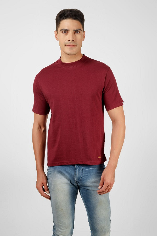 Drop Shoulder Crew Neck Tee High Rib Collar - Made in BCI Cotton