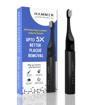 Hammer Ultra Flow 2.0 Premium Electric Toothbrush with 2 Replaceable Heads