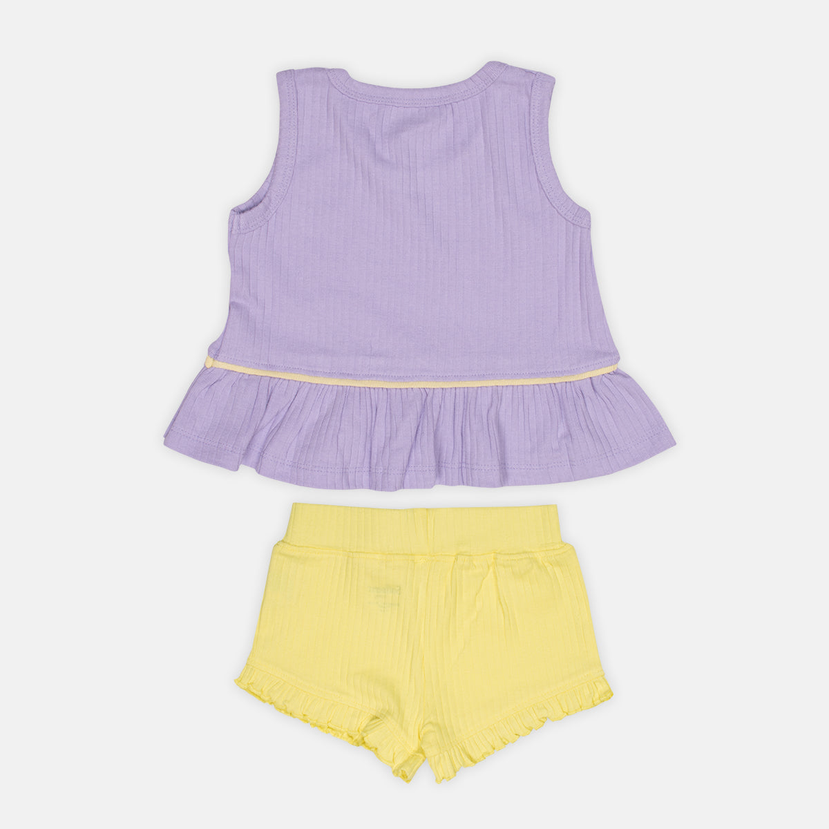 Lavender Sunshine Ribbed Top  Shorts Set