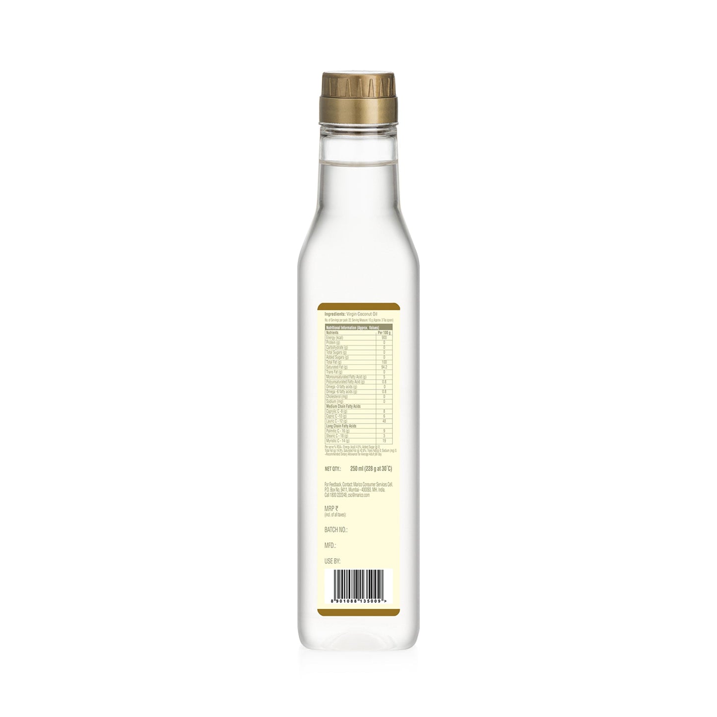 Cold Pressed Natural Virgin Coconut Oil  From the makers of Parachute  250 ml