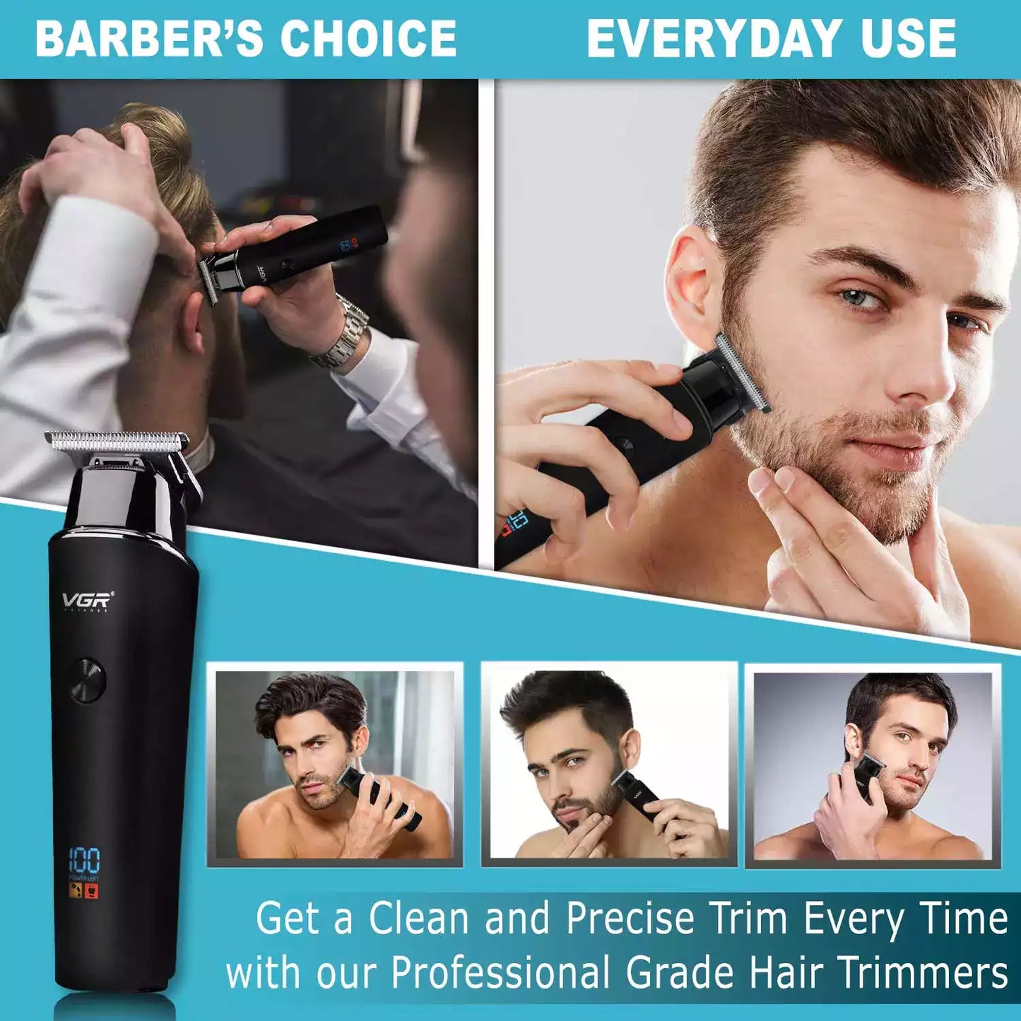 VGR V-937 Hair Trimmer For Men Black